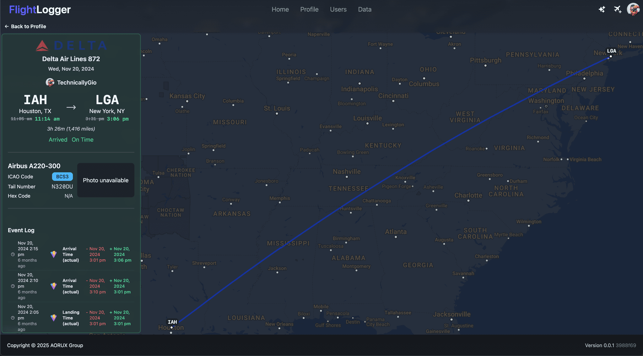 FlightLogger screenshot